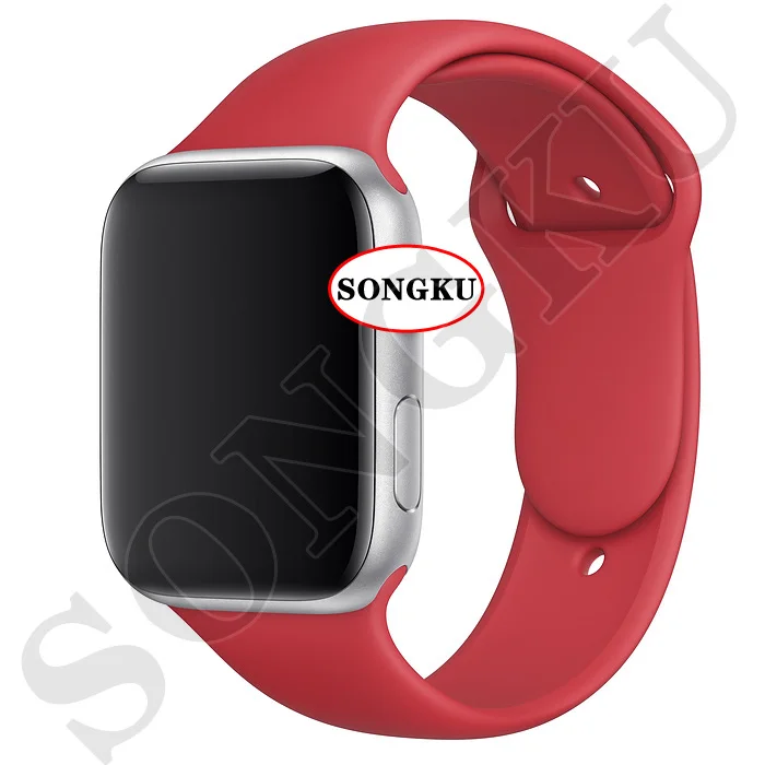 S Red SONGKU IWO 12 часы серии 5 1:1 умные часы 40 мм 44 мм Bluetooth часы для apple iPhone Siri Android телефон цветной ремешок - Цвет: S Red