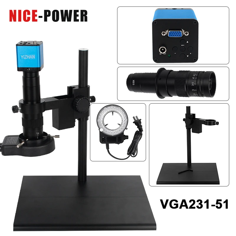 Промышленный микроскоп Nice Power 38MP HDMI VGA для ремонта микросхем печатных плат 1080P