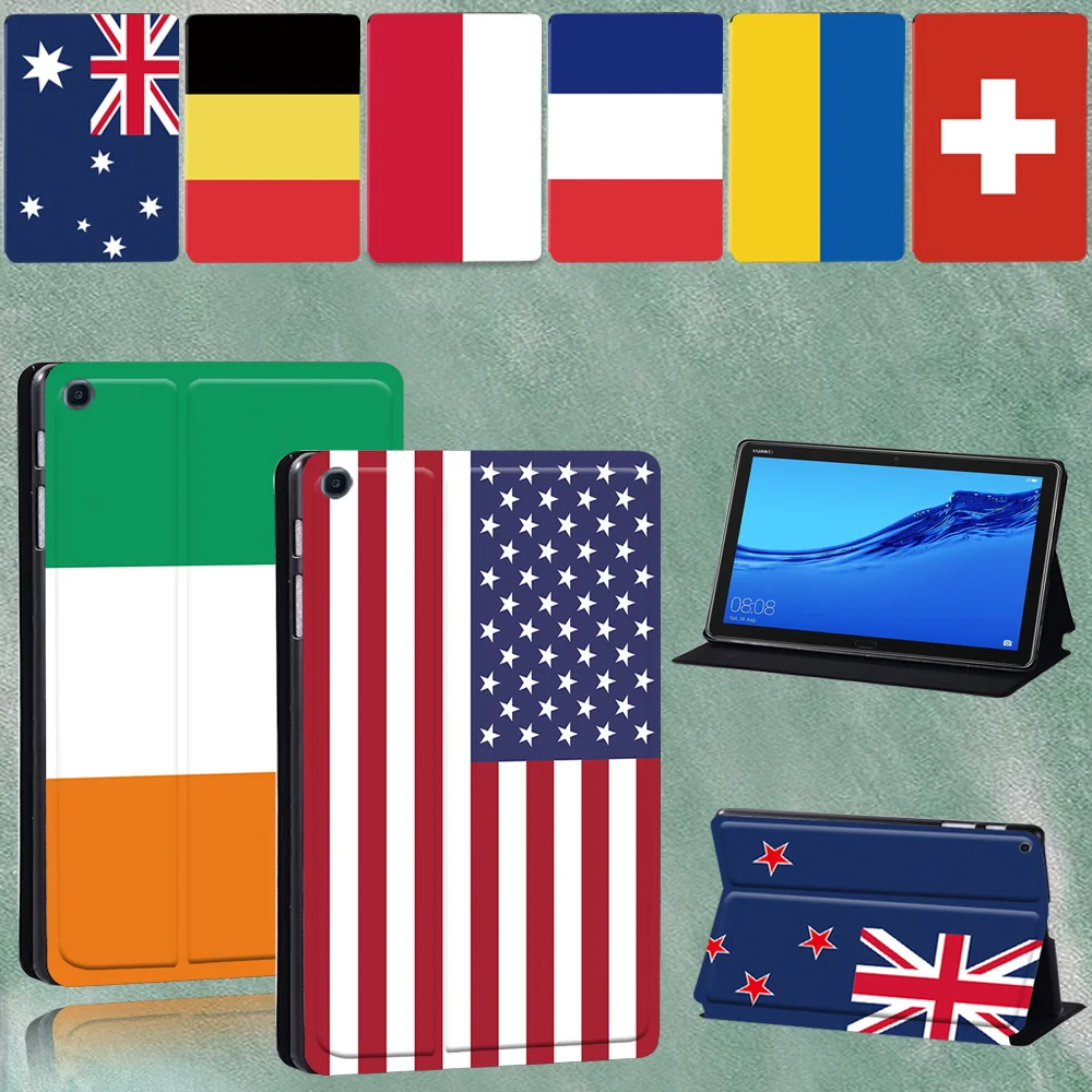 

Tablet Stand Cover for Huawei MediaPad M5 10.8 Inch/M5 Lite 10.1 Inch High Quality National Flag Protective Case+Stylus