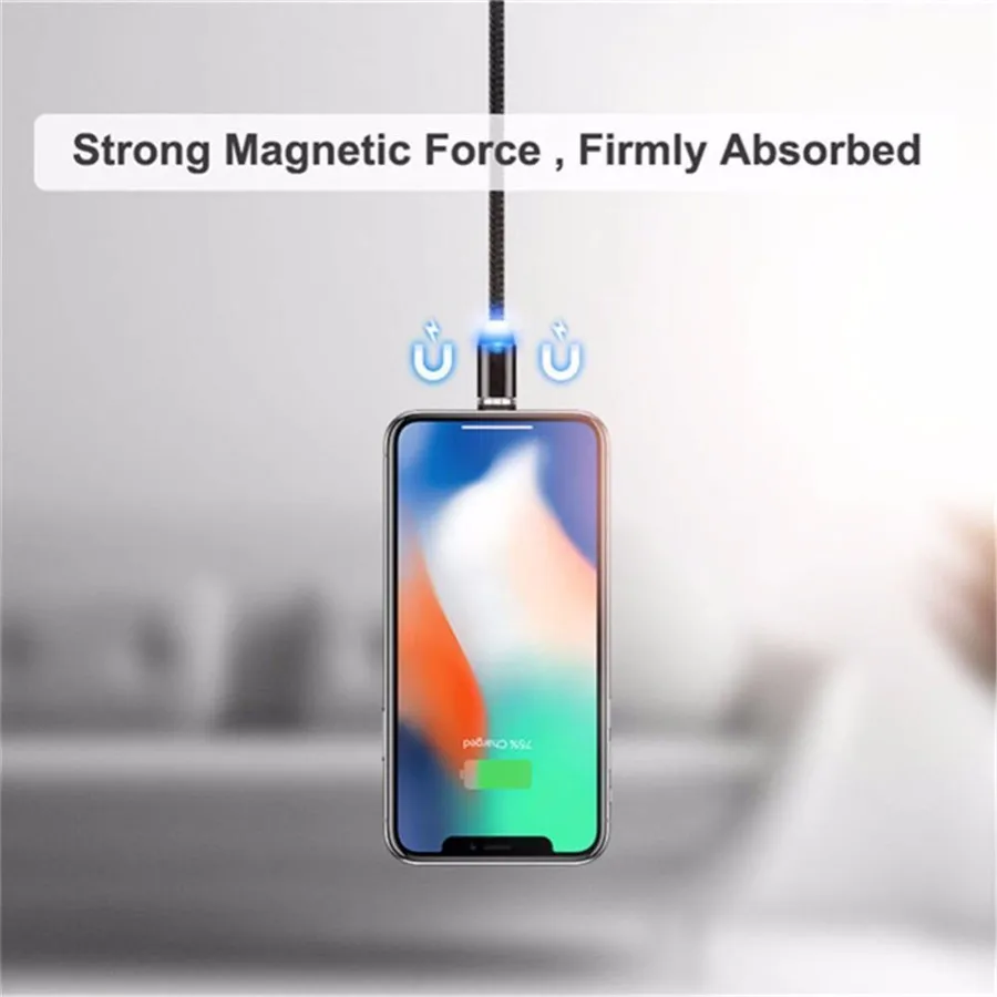Магнитный микро-usb-кабель Android для IPhone X XS 8 7 Plus samsung мобильный телефон Быстрая зарядка usb type C зарядный кабель провод шнур
