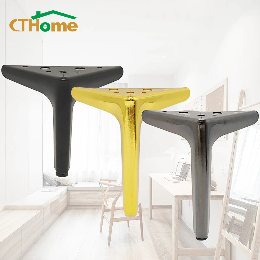 4pcs 12/15cm Legs for Furniture Metal Coffee Table Leg TV Bathroom Kitchen Bed Desk Semicircle Short Side With Mounting Screws