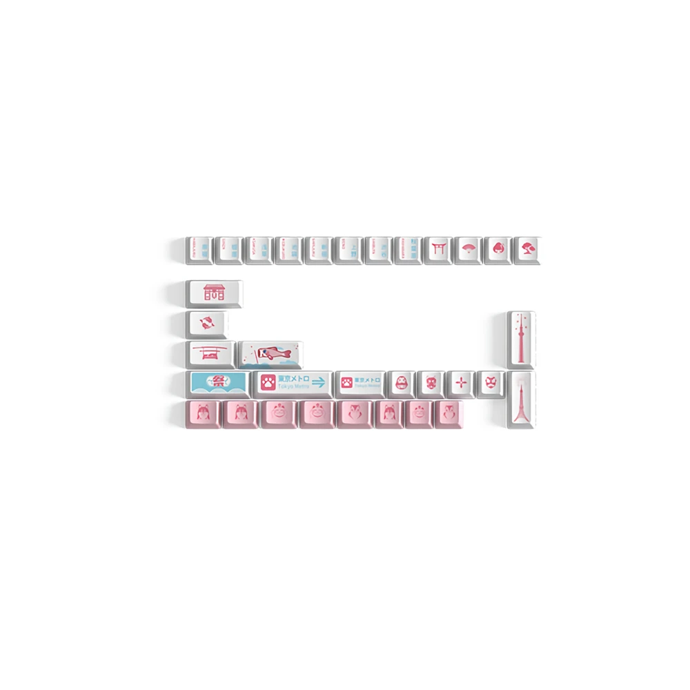 

AKKO World Tour-Tokyo R2 162 Keys Keycap Set PBT Sublimation Sakura OEM Profile Keycaps For PC Laptop Mechanical Gaming Keyboard