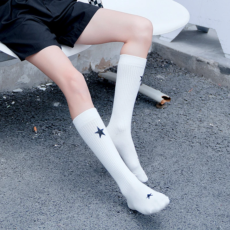 CARTELO Women Socks Soild Star Pattern Golf Ladies long Tube Socks Unisex Outdoor Running Cycling Long Pressure Sport Stockings