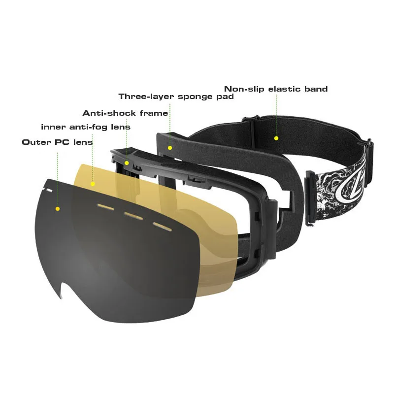 Детские лыжные очки зимние уличные спортивные анти-УФ ветрозащитные защитные