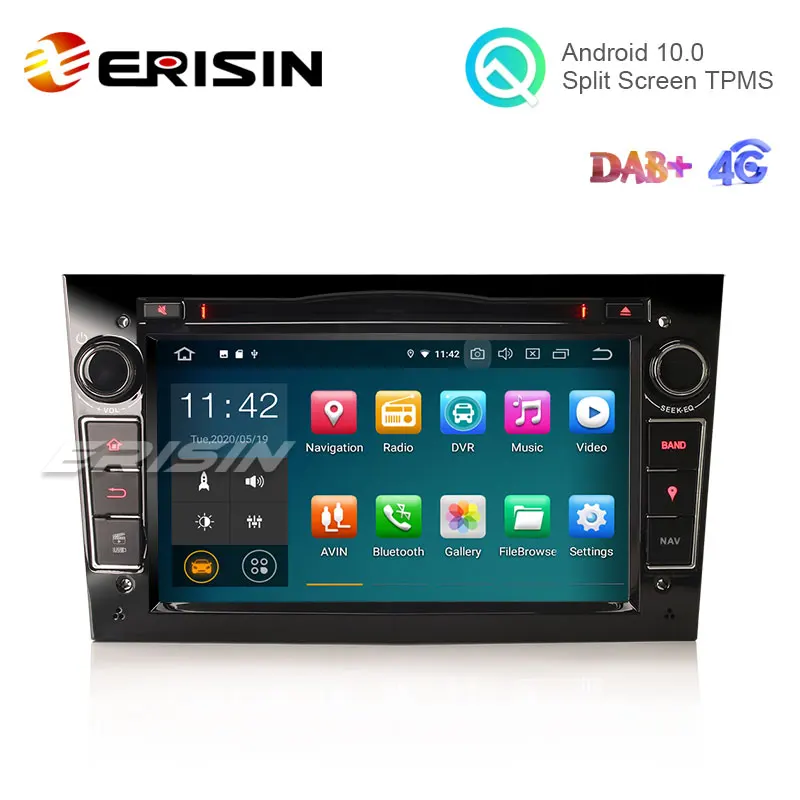 Erisin 5160 7 &quotЧерный Android 10 0 автомобильный DVD GPS радио WiFi BT TPMS DAB + CarPlay для Opel Antara Zafira Combo