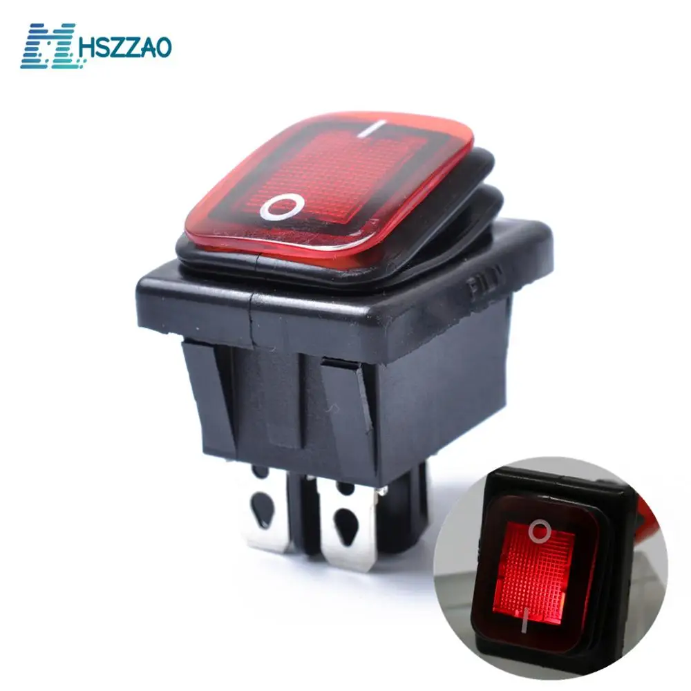 Водонепроницаемый кулисный переключатель с ламсветильник 12 В 4 контакта Dpst DPST