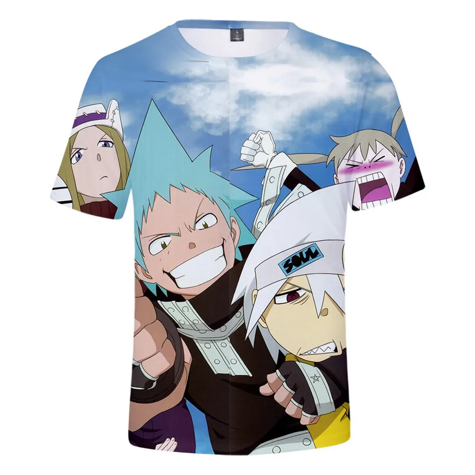 Latest harajuku style anime Soul Eater t shirt men/women 3D printed t-shirts unisex hip hop tshirt streetwear summer tops Tee | Мужская