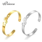 Персонализированный браслет с надписью и именем на заказ, браслет из нержавеющей стали для женщин, Регулируемый Открытый персонализированный браслет с именной табличкой для вечерние