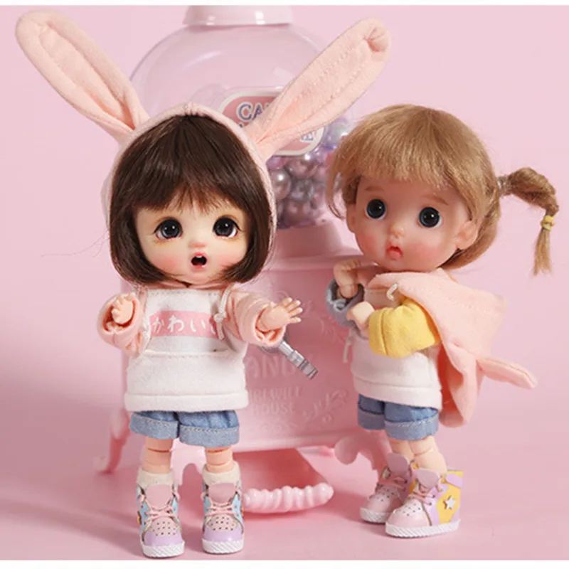 Прекрасный свитер с капюшоном Ob11 1/12 топ для куклы Obitsu11 одежда (подходит BJD12 Cu поче