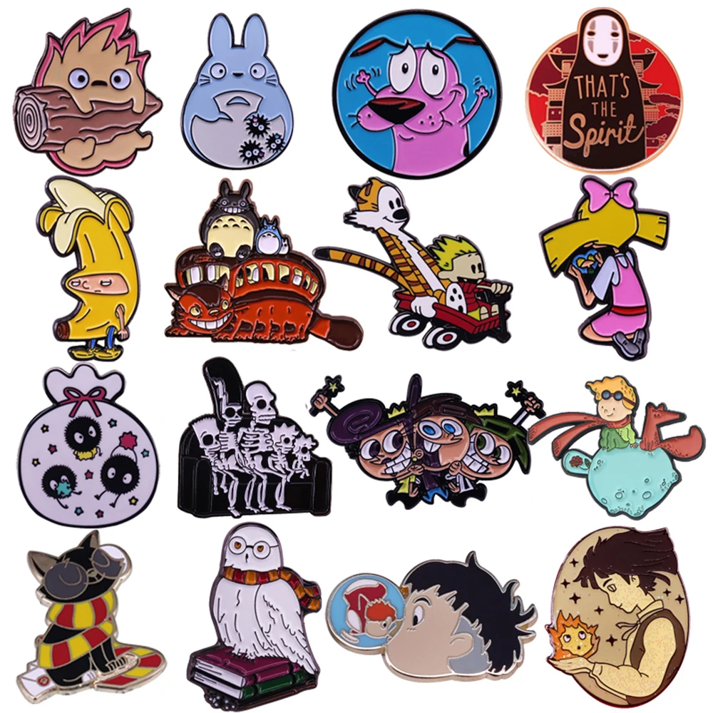 DZ1093 мультфильм аниме эмалевые булавки для женщин мужчин значки Броши рюкзак