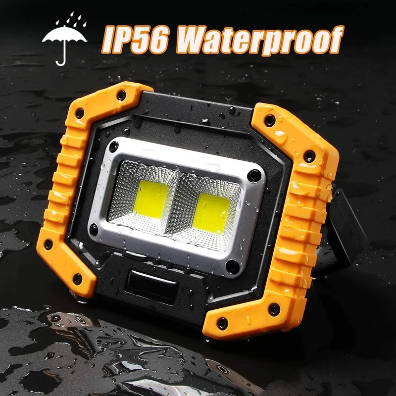 

100W Brightest LED Work Light 20000LM High Power Searchlight COB LED Work Lamp USB Rechargeable LED Spotlight Emergency Light