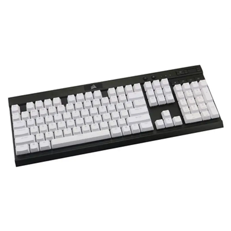 Черные черные белые клавиши с двойной подсветкой PBT 104 светящиеся сверху