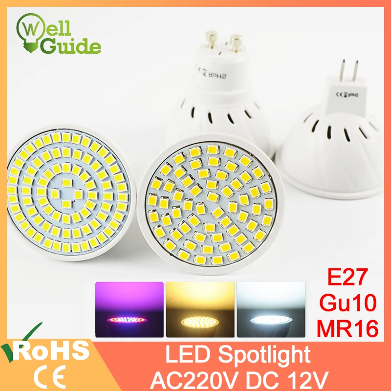 

LED Spot Bulb LED Lamp 3W 4W 5W DC 12V AC 220V 240V E27 MR16 GU10 Grow Light Bombillas Lampada Lampara Spotlight Lighting