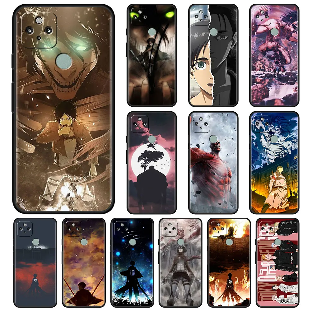 

Anime Attack On Titan Silicone Phone Case For Google Pixel 4a 5G 5 4 XL Black TPU Soft Funda Cellphones Painted Back Cover Coque