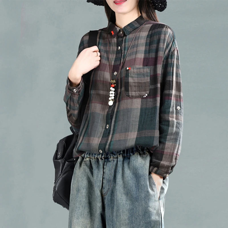 Женские Лоскутные Топы и блузки Max LuLu шифоновые рубашки в клетку стиле панк