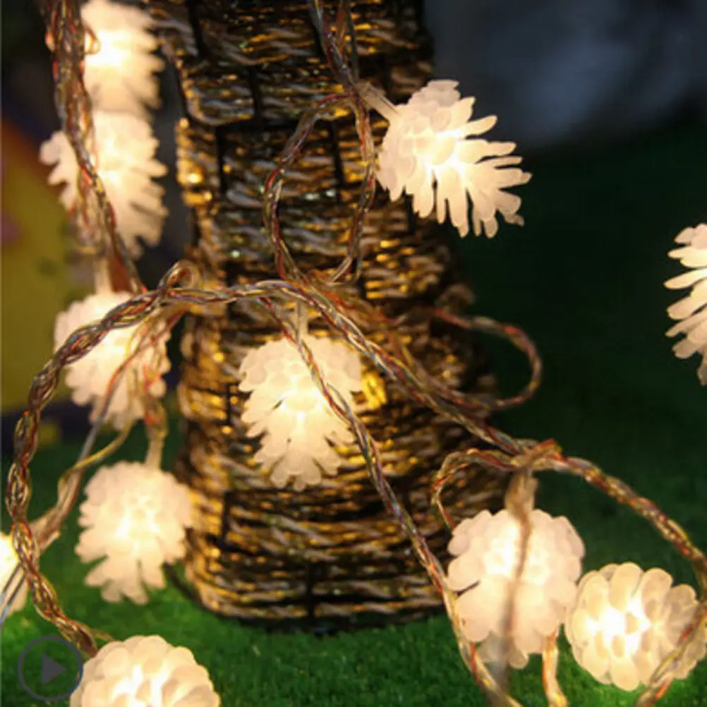

2.2M 20 Leds String lights Colorful Pine Cone Christmas tree holiday decoration lighting indoor outdoor Fairy Lights