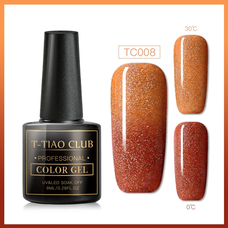 T-TIAO CLUB, 8 мл, термальный Гель-лак для ногтей, 2 цвета, меняющий температуру, замочить, УФ-Гель-лак для нейл-арта, лак для маникюра - Цвет: AAS07723