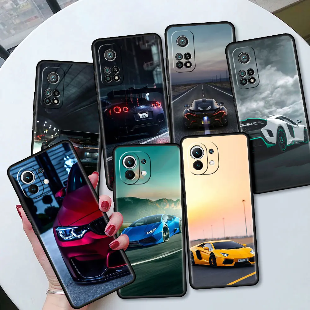 

Cool Sports Car Tpu Case For Xiaomi Poco X3 NFC M3 F1 Phone Capa for Mi 11 10T Pro 9T CC9 CC9E Note 10 A2 Lite Soft Cover