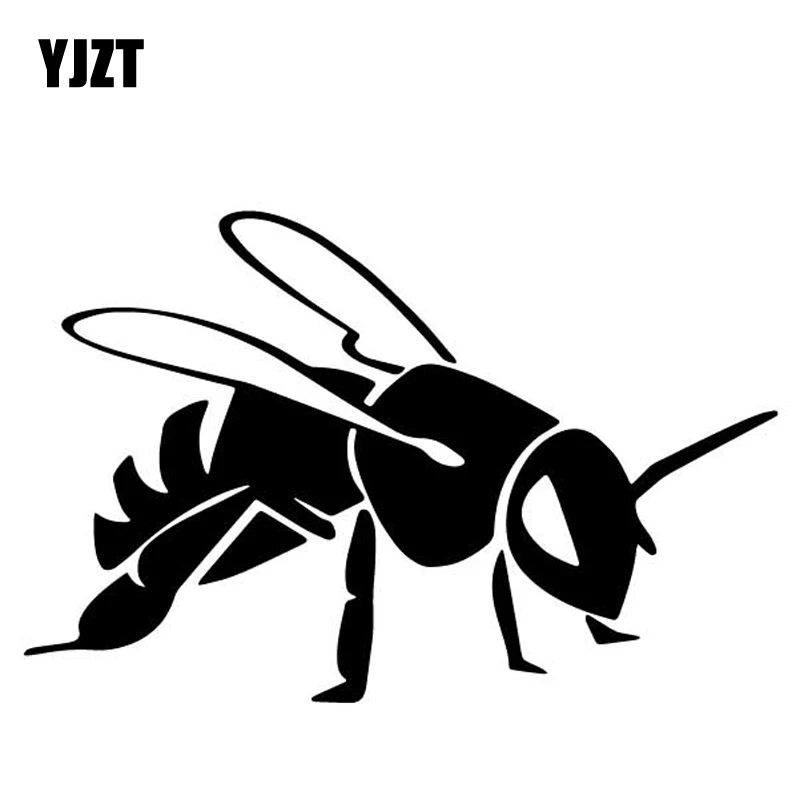 

YJZT 15.4CM*10CM Honeybee Cartoon Pattern Decor Bumper Vinyl Decal Car Stickers Black/Silver C4-2827