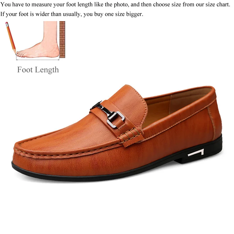 Brown Роскошная обувь; мужские лоферы из натуральной кожи; сезон весна-осень; zapatos de hombre mocasines cuero; повседневные мужские лоферы без застежки; горячая распродажа - Цвет: Brown