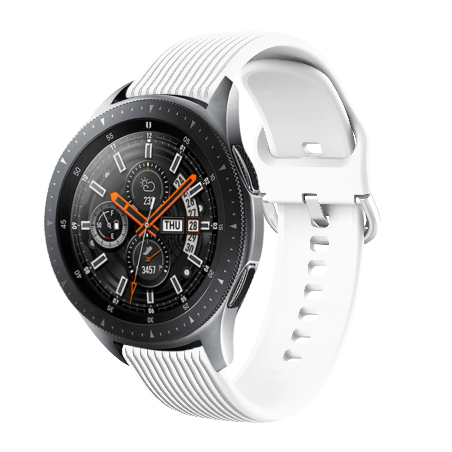 Ремешок силиконовый для часов Samsung Watch 3 Gear S3 классический браслет с вертикальной
