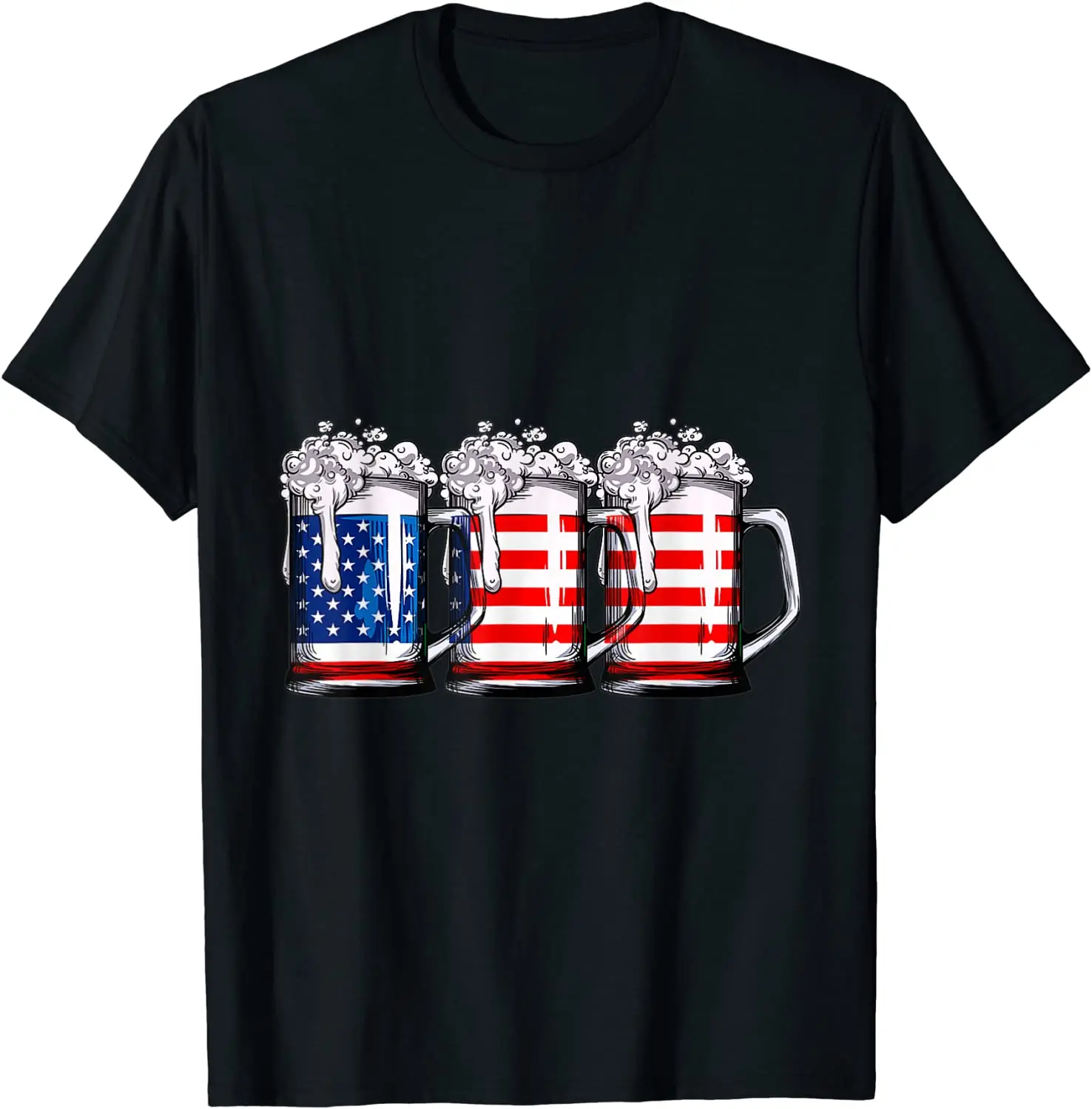 

Beer American Flag Men Women Merica USA T-Shirt Men's T-shirt