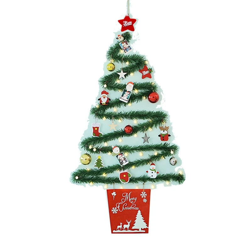 

Christmas Creative Wall Tree with Lights DIY Christmas Ornaments Glowing Christmas Tree Ornaments Happy Tree Wall Decor