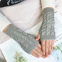 women stylish hand warmer gloves arm sleeves winter gloves crochet knitting wool mitten warm fingerless gloves with thumb hole