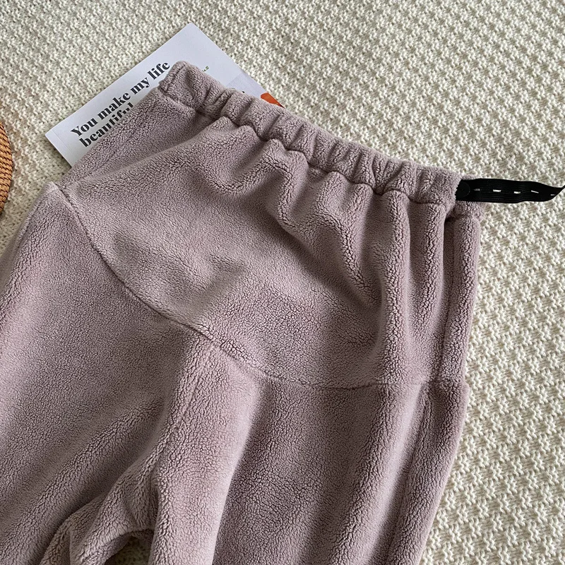 

New Autumn Winter Double-sided Pearl Velvet Padded Warm Pregnant Women's Casual Pants At Home