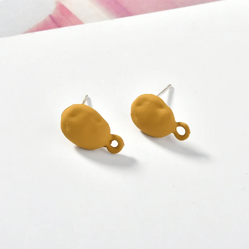 Серьги гвоздики из сплава с резиновыми красками серебряные серьги неправильной