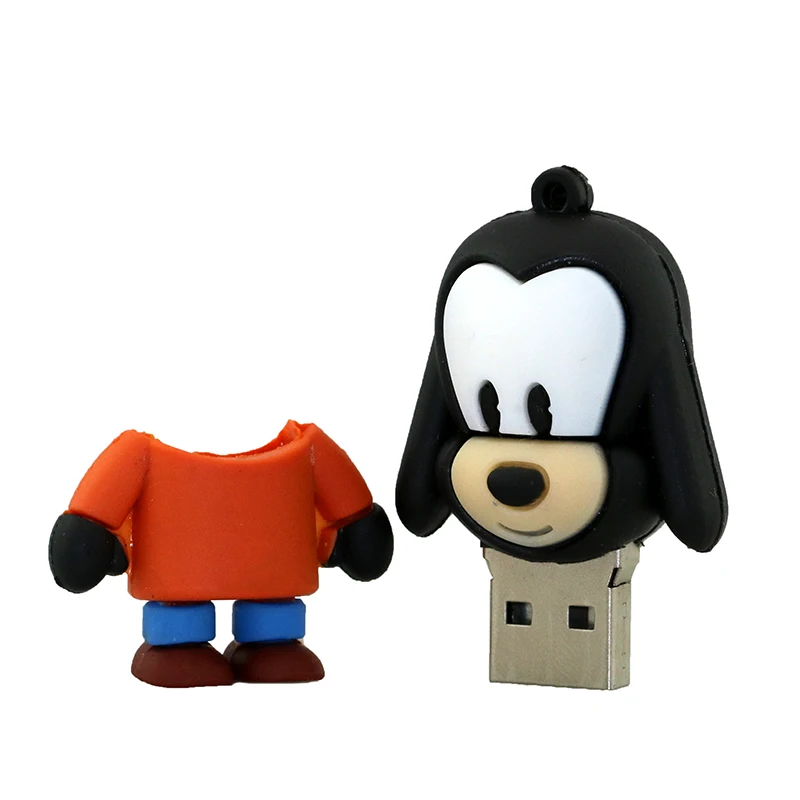 USB флеш-накопитель с животным бульдогом, флеш-накопитель с мультяшным питомцем, USB карта памяти для хранения 4 ГБ 8 ГБ 16 ГБ 128 ГБ, мини-флешка с желтой собакой, подарки