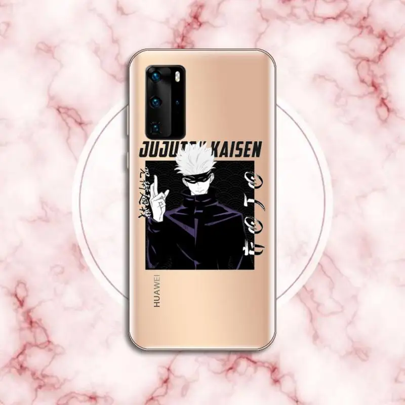 

Jujutsu Kaisen Anime Cartoon Phone Case Transparent for Huawei P20 P30 P40 honor 8 10i P smart 2019 Samsung A71 A21S S10 20 plus