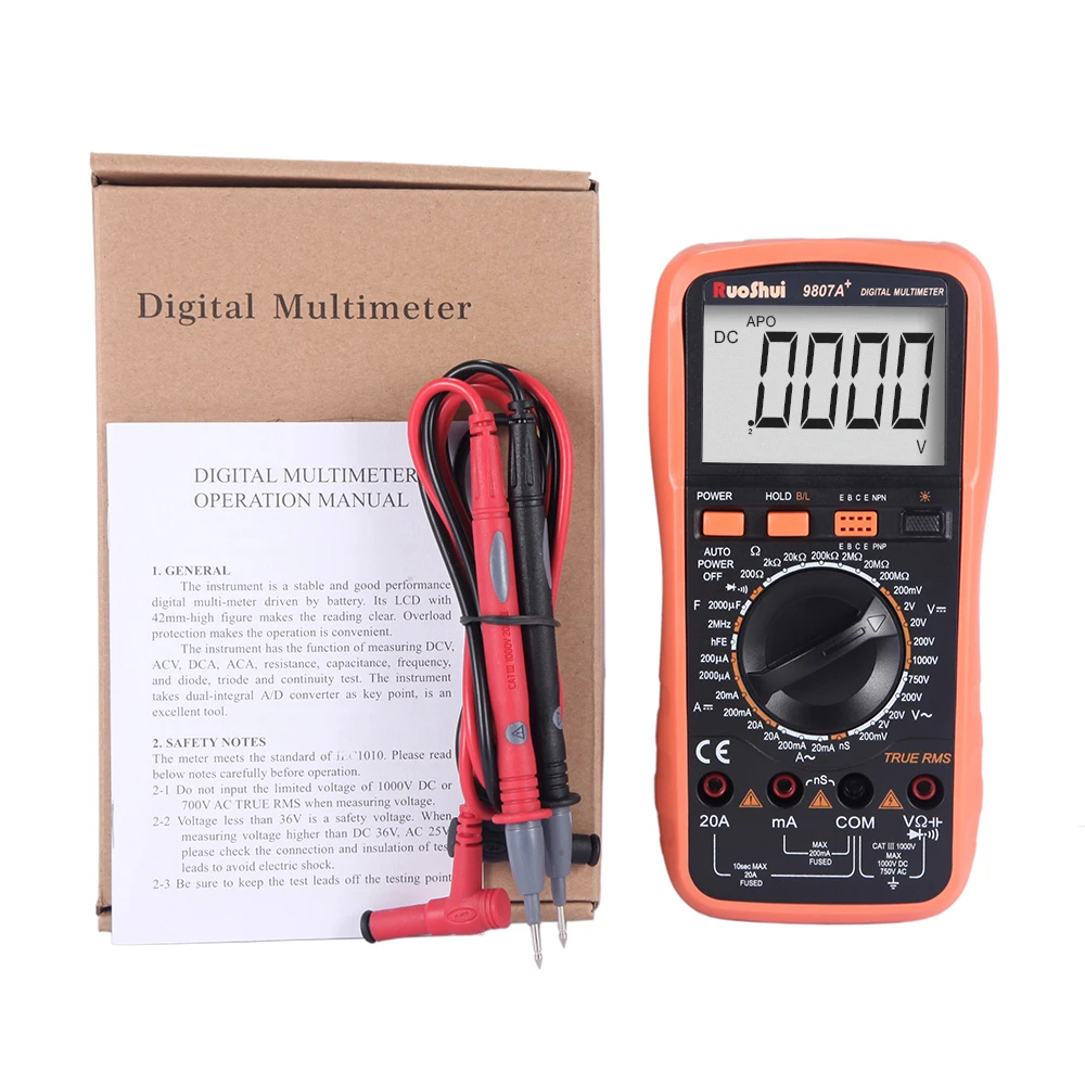 Цифровой мультиметр 20000 А + Victor RuoShui True RMS отсчетов ручной диапазон напряжение