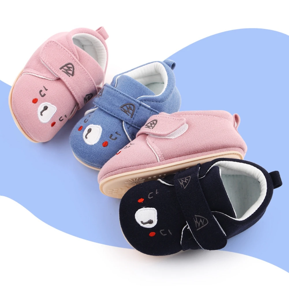 

Хлопковая обувь для новорожденных, мультяшная обувь для начинающих ходить детей 0-18 месяцев, с мягкой подошвой, хлопковая обувь для малышей, ...