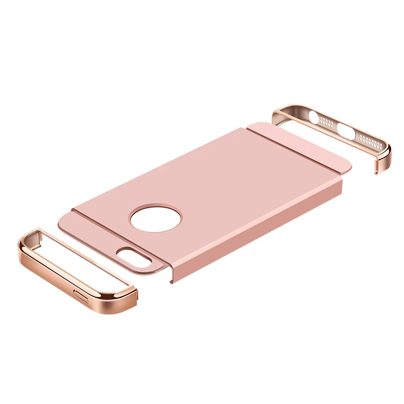 Роскошный пластиковый жесткий чехол с металлическим покрытием для iPhone 5 6 6S 7 Plus