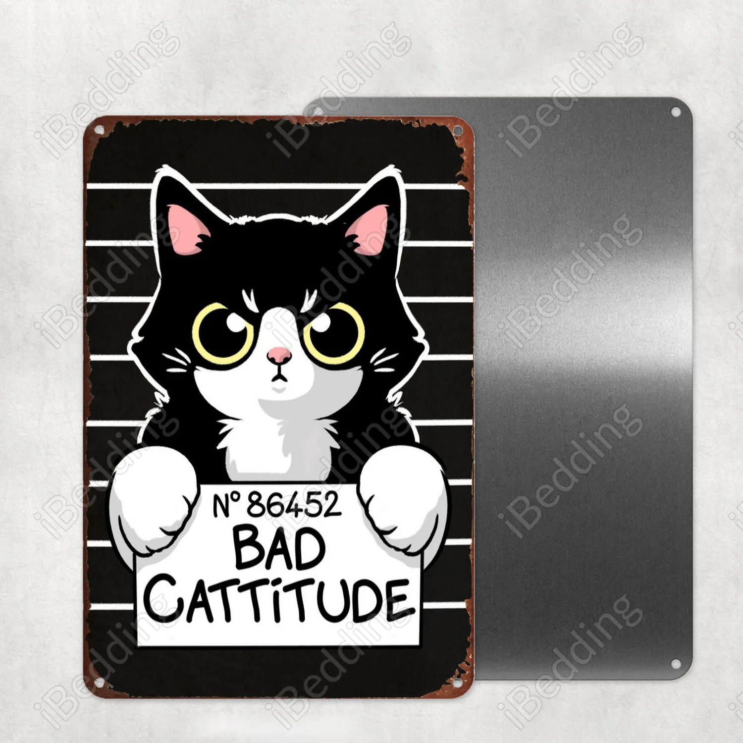 Плохое котоватое котоватое котоватое узник Vintage Plaque Металлический ретро знак Bar Pub Club Wall Decor Железная живопись Декоративная Пластина 20x30см на.