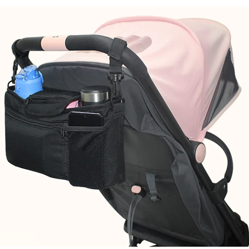 

Baby Stroller Organizer Bag with Cup Holder Hooks Shoulder Strap Bottle Holder Mother Maternity Bag Toddler Stroller Accessories