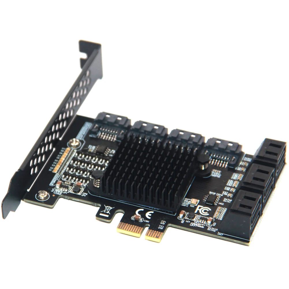 

PCIE 1X адаптер на 10 портов SATA 3,0 Райзер расширения карты PCIE X4 X8 X16 интерфейс для Windows настольного ПК компьютера конвертер