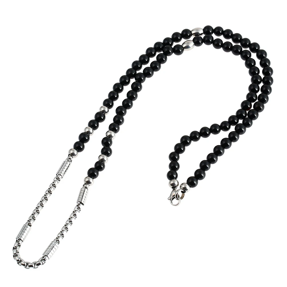 316L Stainless Steel Cleopatra Egyptian Pharaoh Pendant Necklace With Black Natural Stone Chain 26&quot | Украшения и аксессуары