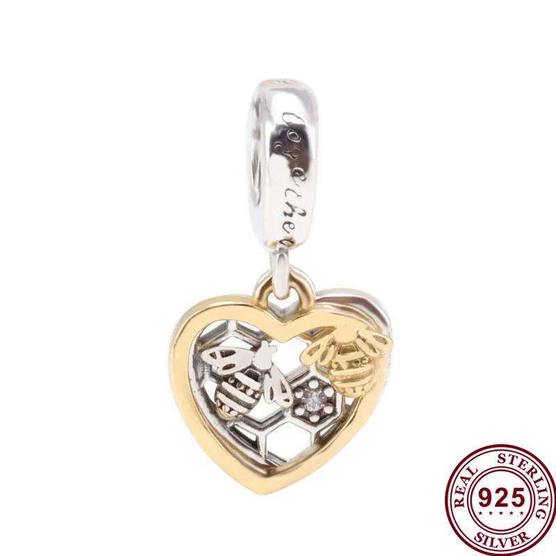 

Original 925 Sterling Silver Charm Creative Fashion Versatile Bee Pendant Fit Pandora Women Bracelet & Necklace Diy Jewelry