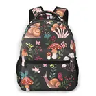 Рюкзак женский на плечо, школьная дорожная сумка с изображением чучелиных грибов, змей, бабочек, божьих коровок