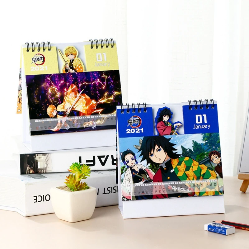 

Kimetsu No Yaiba Desk Calendar Daily Schedule Planner 2021 Anime Demon Slayer for Kamado Tanjirou Cartoon Figure Desk Calendars