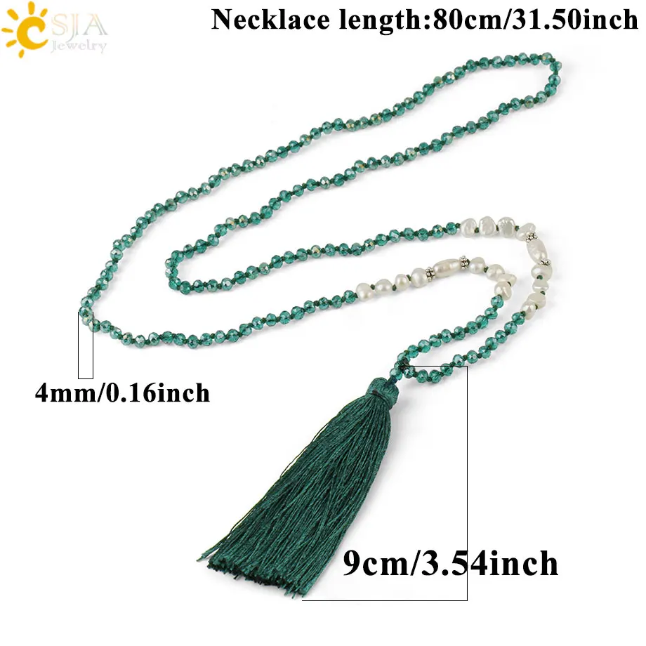 Женское Ожерелье из бисера CSJA стеклянное ожерелье с гранеными бусинами