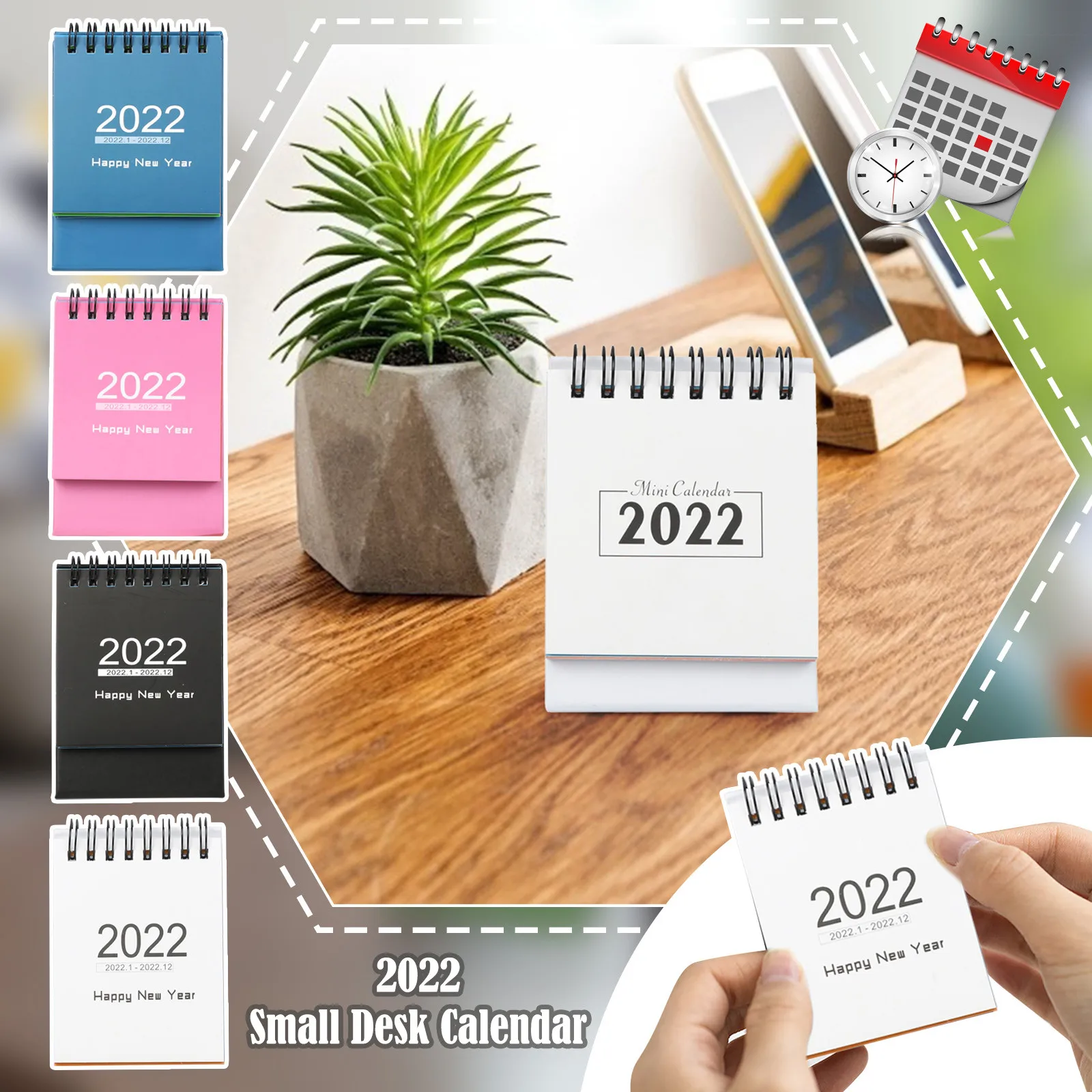 

2022 English Mini Desktop Calendar Portable Pendulums Calendar Portable Desktop Diy Advent Calendar Schedule Planner Office