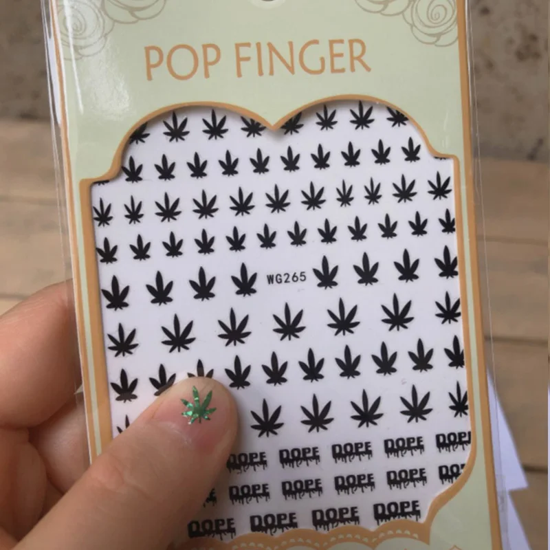 

Nail Art 3D Decal Stickers Self Adhesive Weed Nail Sticker Pot Weed Leaf Designs Tool Manicure Decoration