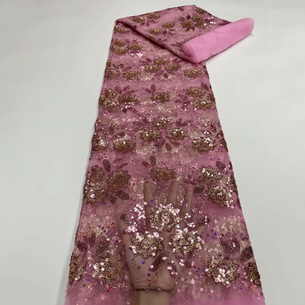 Африканская кружевная ткань 2021 высококачественный материал французские блестки