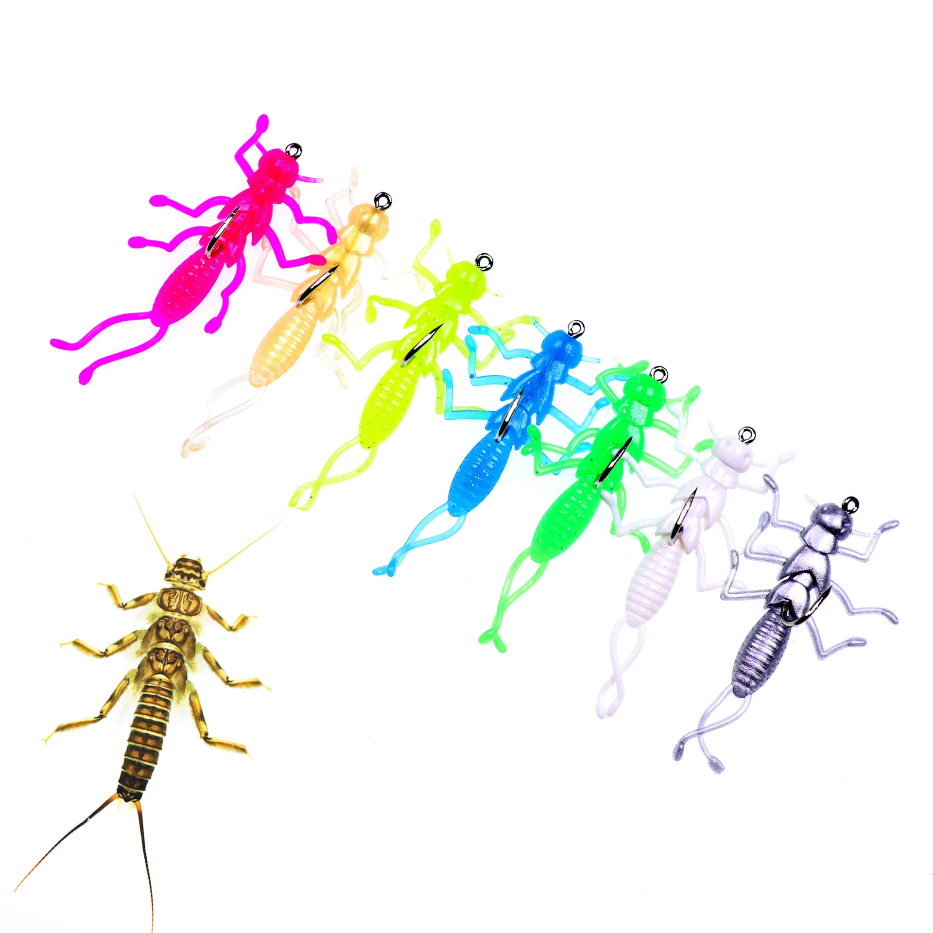 Оптовая продажа 50 шт./лот Новое моделирование Мягкая приманка для насекомых на