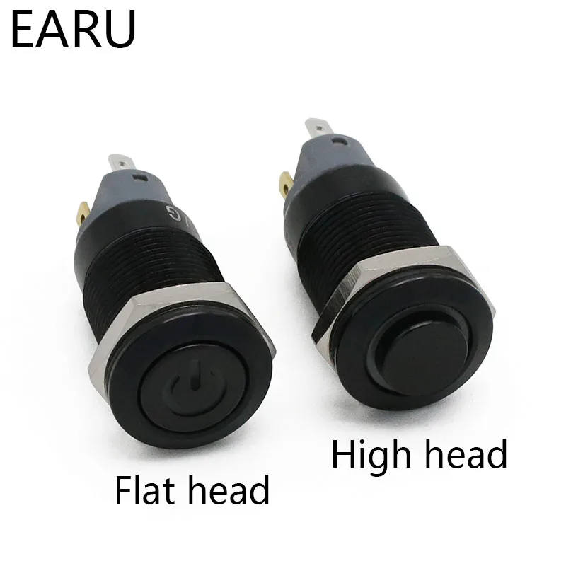 12 мм алюминиевый черный плоский с высокой головкой Водонепроницаемый