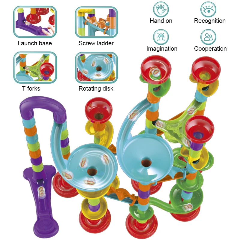 113 шт. Marble Run строительные блоки 3D лабиринт с шариком гоночный трек игрушка рулон