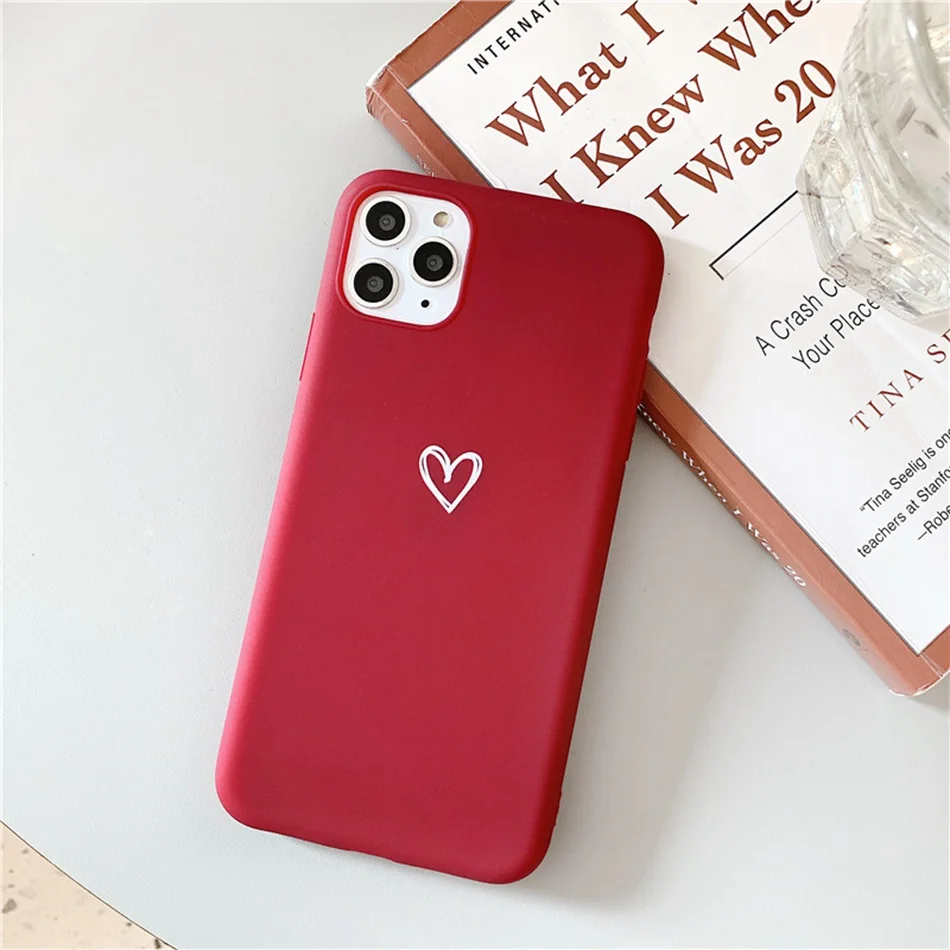 Для iPhone 11 Pro XS чехол для max xr Love задняя крышка с принтом сердца X 7 8 Plus 6 6S ретро милые
